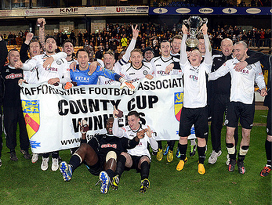 Hednesford celebrate Senior Cup victory