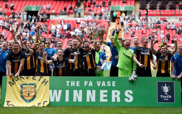 HIGH POINT: Morpeth Town lift the FA Vase