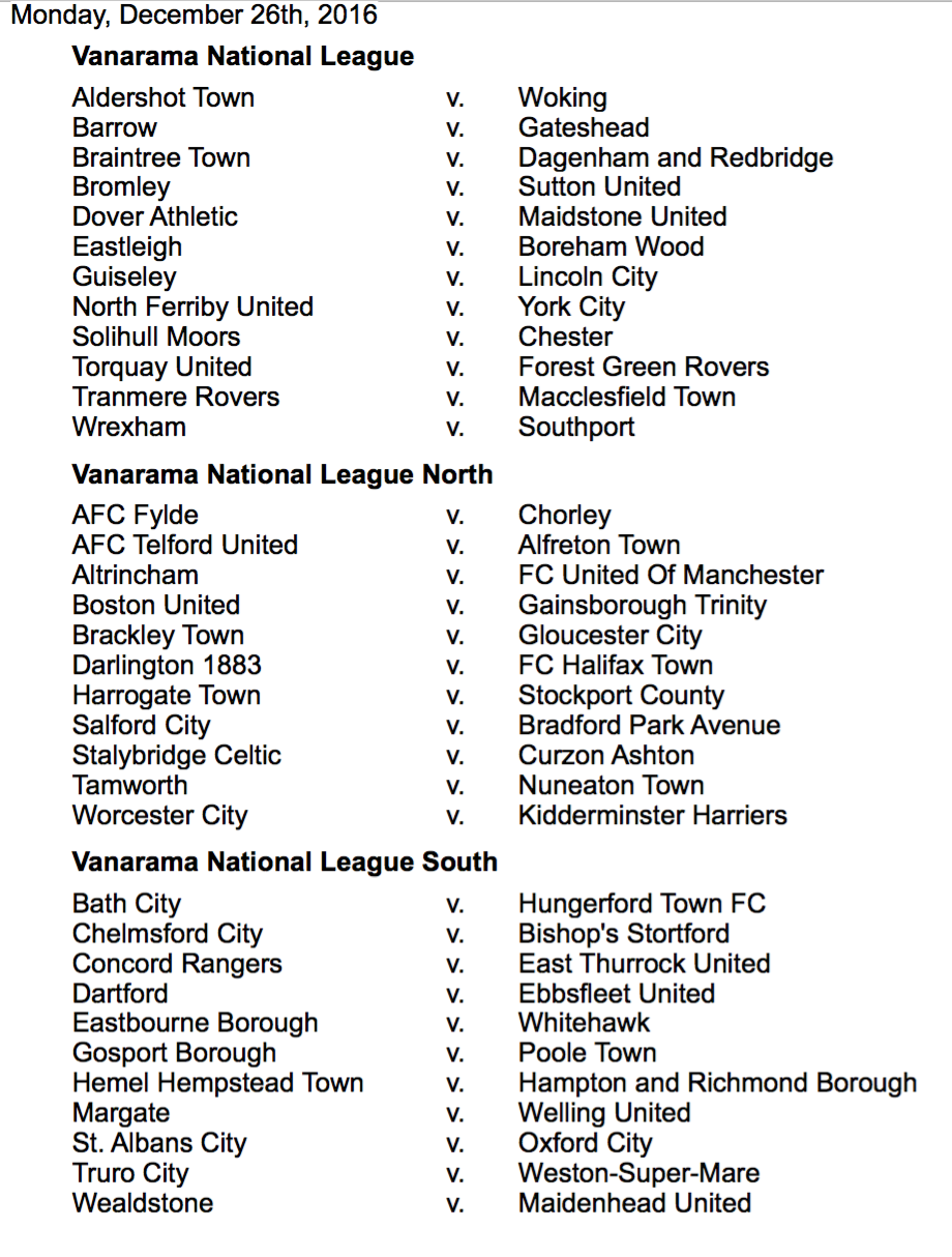 Boxing Day (December 26)