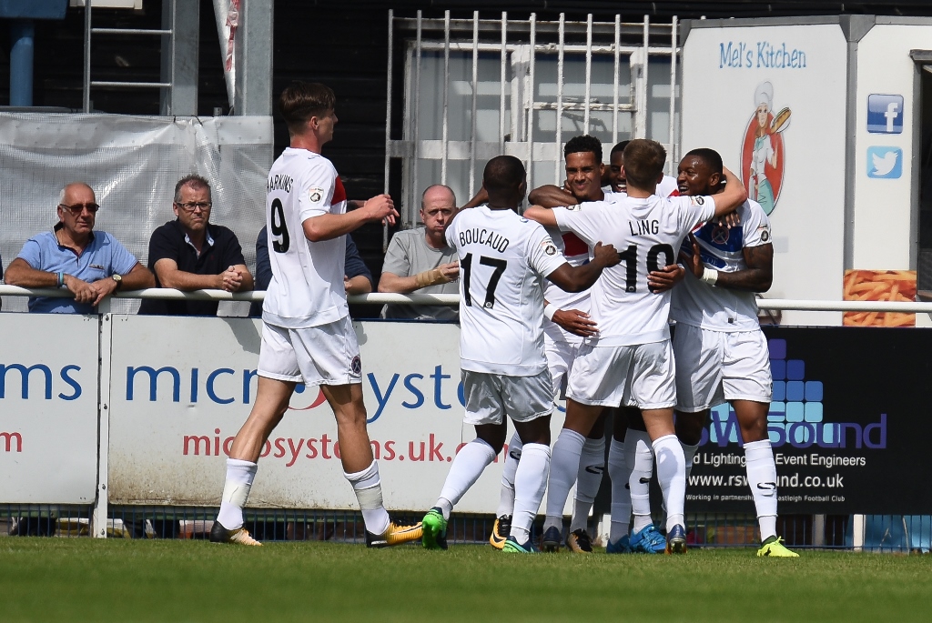 corey-whitely-of-dagenham-redbridge-celebrates-scoring-their-first-goal-eastleigh-v-dagenham-redbridge