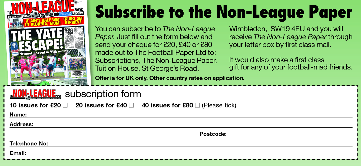 Postal Subscriptions The NonLeague Football Paper