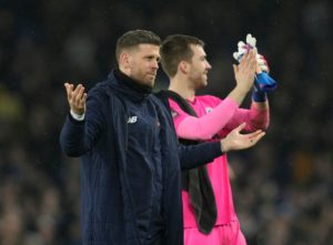 liverpool-england-3rd-march-2022-luke-garrard-manager-of-boreham-wood-holds-his-hands-up-to-the-fans-during-the-emirates-fa-cup-match-at-goodison-park-liverpool-picture-credit-should-read-and