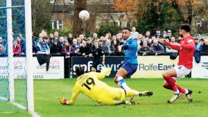 Alex Reid in action for Wealdstone against Wycombe Wanderers in the FA Cup PICTURE: Alamy