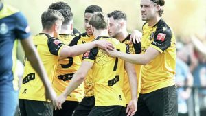 WE’RE ON THE UP: Real Bedford have clinched a third successive promotion PICTURE: Mike Capps