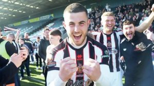 MOOR TO COME: Spennymoor’s Ben Beals celebrates