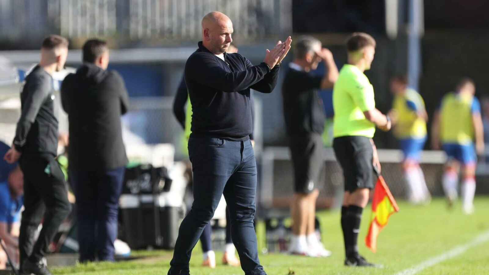 Adam Murray on the sidelines as AFC Fylde boss back in 2023 PICTURE: Alamy