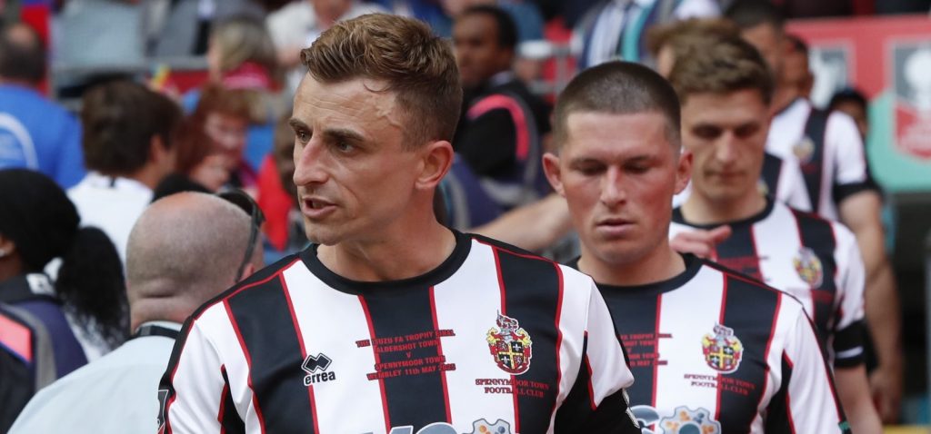 Spennymoor Town captain Glen Taylor after his side's FA Trophy final defeat against Aldershot Town (photo David Nelson)