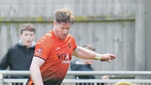 FORWARD THINKER: Player-boss Michael Gash has reverted to centre-back to lead Peterborough Sports to a best ever season PICTURE: Mike Capps