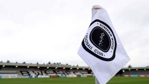 General view of a Boreham Wood branded corner flag PICTURE: Alamy