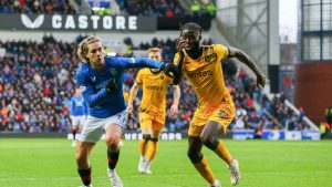 Mo Sangare, right, in action for Livingston against Rangers’ Todd Cantwell, left. PICTURE: Alamy