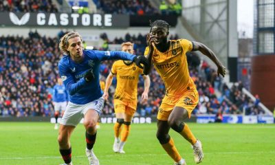 Mo Sangare, right, in action for Livingston against Rangers’ Todd Cantwell, left. PICTURE: Alamy