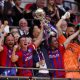 Aldershot Town celebrate lifting last season’s Isuzu FA Trophy at Wembley