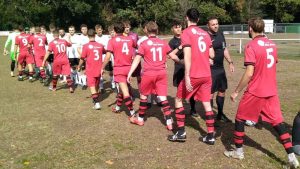 Shirehampton, in red, welcome Devizes Town to their renovated Penpole Lane homeShirehampton, in red, welcome Devizes Town to their renovated Penpole Lane home