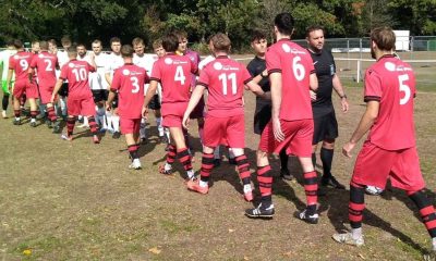 Shirehampton, in red, welcome Devizes Town to their renovated Penpole Lane homeShirehampton, in red, welcome Devizes Town to their renovated Penpole Lane home