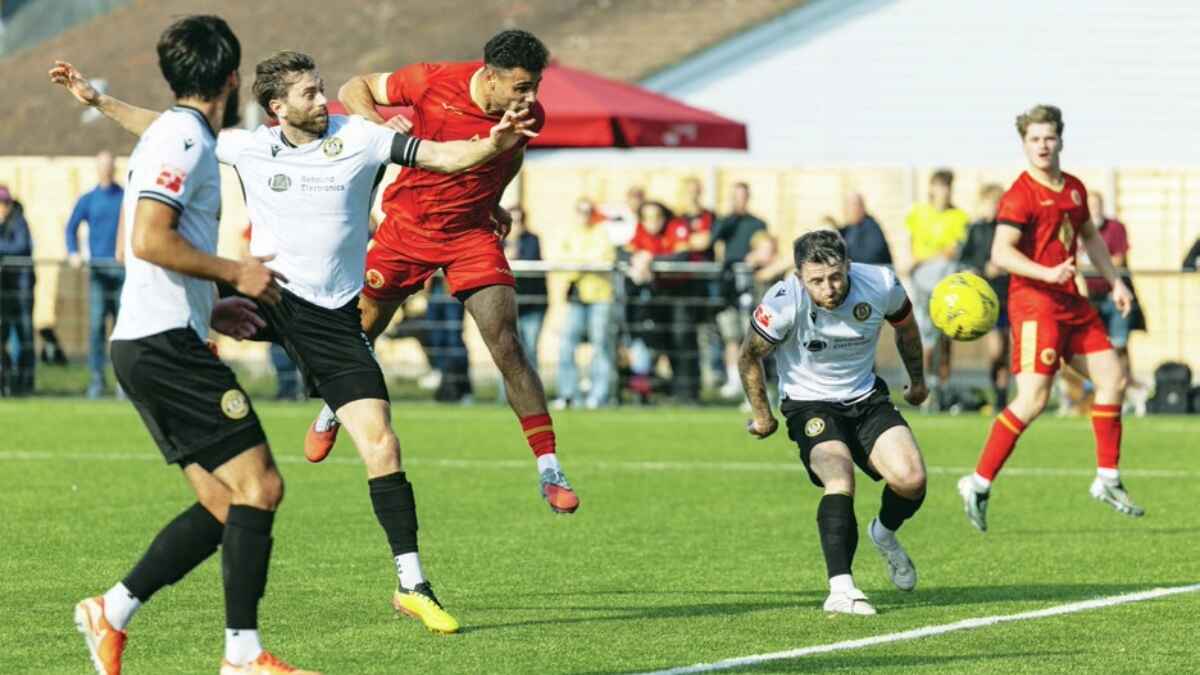 Bradley Schafer heads home against Hungerford to delight boss Jamie Coyle