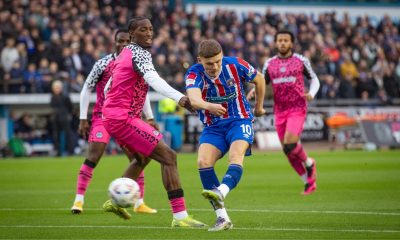 egan Linney fires in the opening goal for Carlisle United