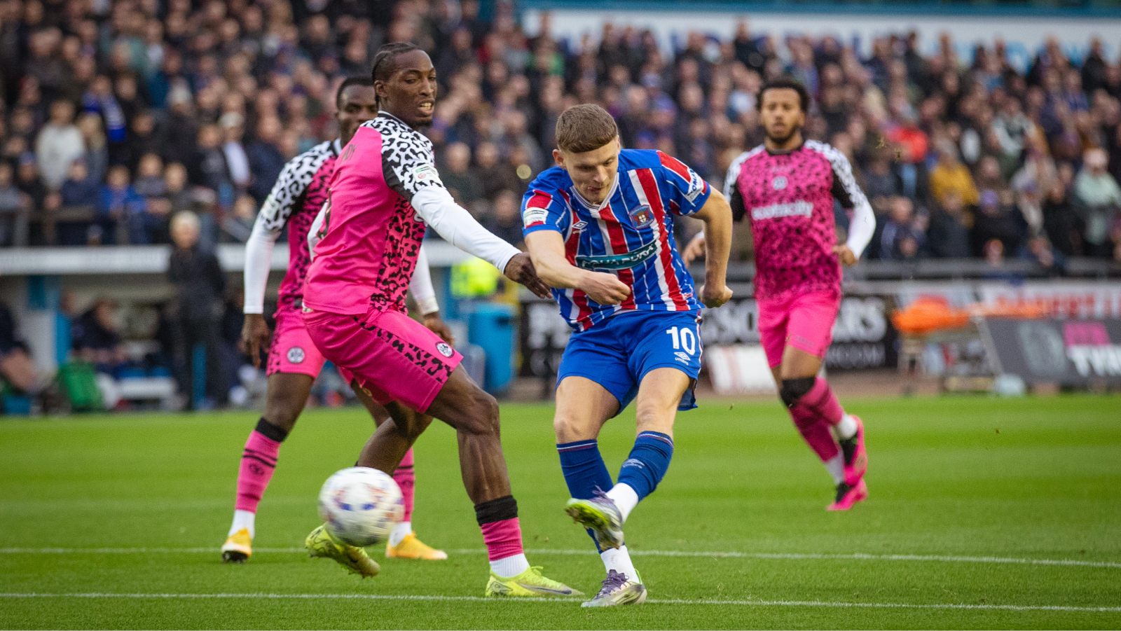 egan Linney fires in the opening goal for Carlisle United