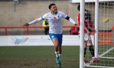 Rochdale’s Tyler Smith in action for Barrow last season