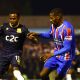 Southend United’s Josh Walker, left, battles Carlisle United’s Aaron Hayden