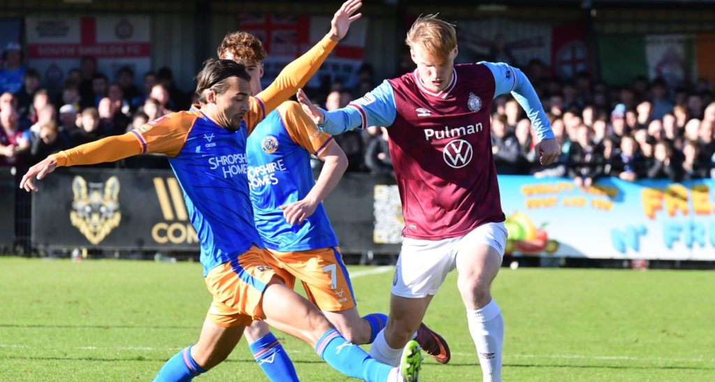 South Shields fell to a 3-1 defeat in their FA Cup first round tie with League Two club Shrewsbury Town