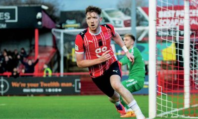Tom Crawford scores Altrincham's opener PICTURE: Jonathan