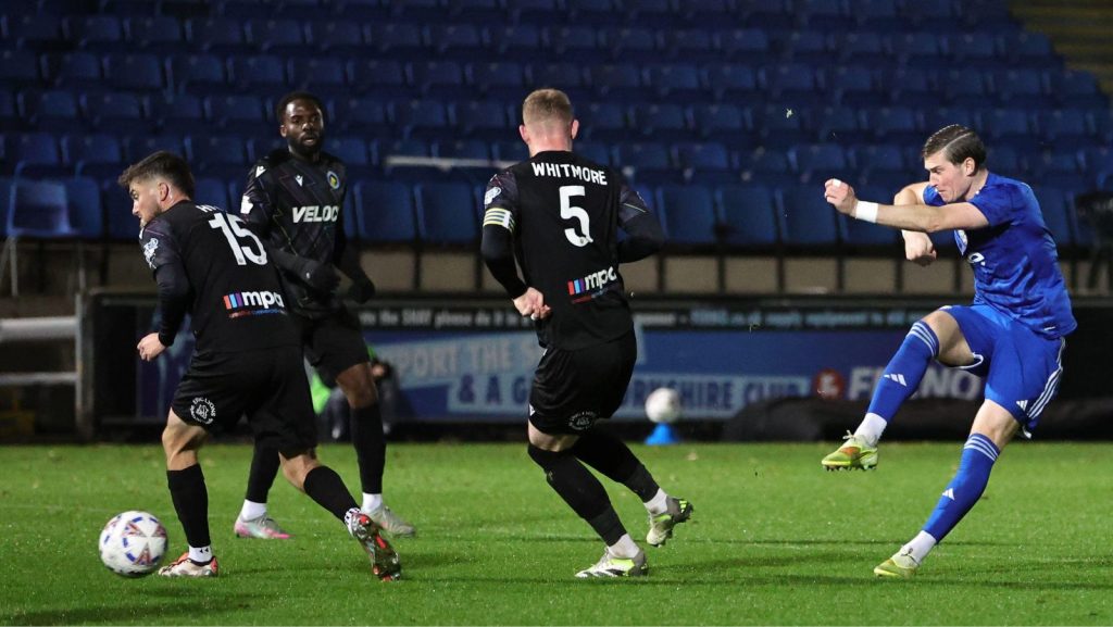 FC Halifax Town striker Will Harris bags his hat-trick in a 3-0 win over Solihull Moors last weekend