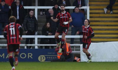 OPENER: Yeovil Town’s Aaron Jarvis celebrates his goal