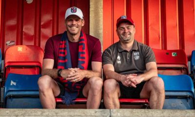 Alan Julian, left, on the day he was named Hampton & Richmond Borough back in the May of 2024