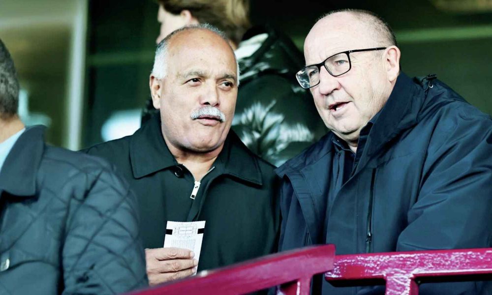 Boss John Coleman, right, with his chairman at Aldershot Town, Shahid Azeem