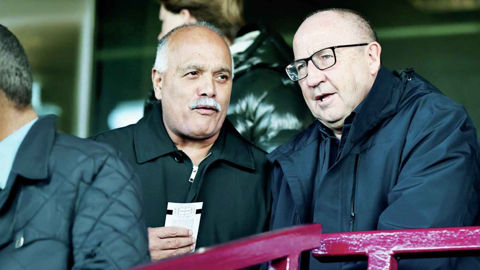Boss John Coleman, right, with his chairman at Aldershot Town, Shahid Azeem