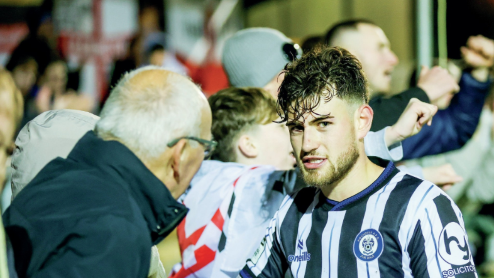 EFFORT: Players and fans celebrate Rochdale’s FA Trophy win over Leamington PICTURE: Chris Simpson