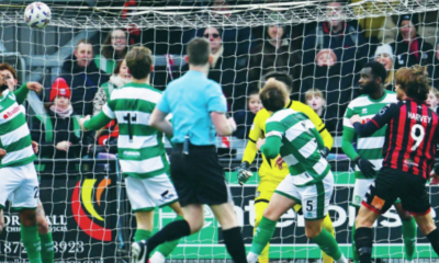 Tyler Harvey, far right, netted his first goal in the league since the start of September