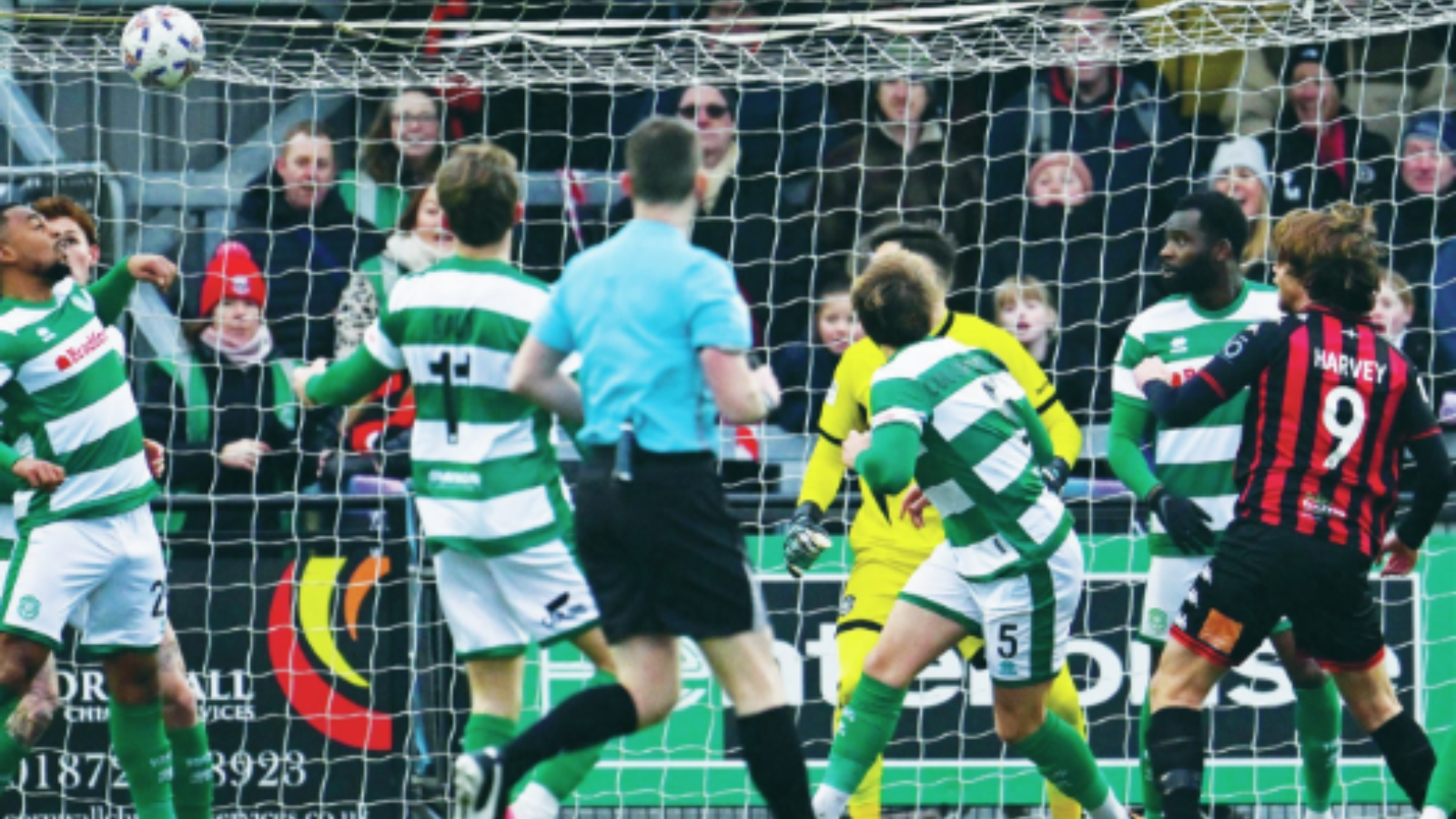 Tyler Harvey, far right, netted his first goal in the league since the start of September