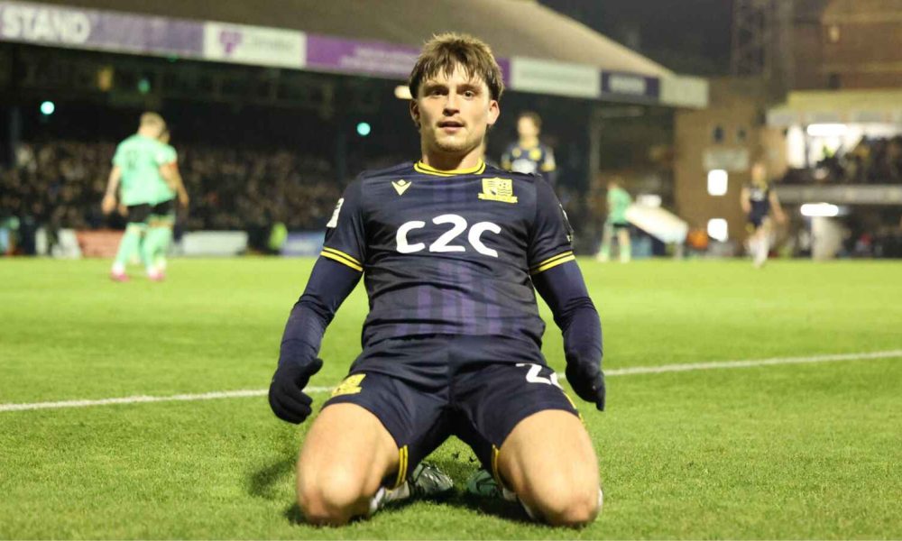 Charley Kendall opens the scoring for Southend United against Eastleigh
