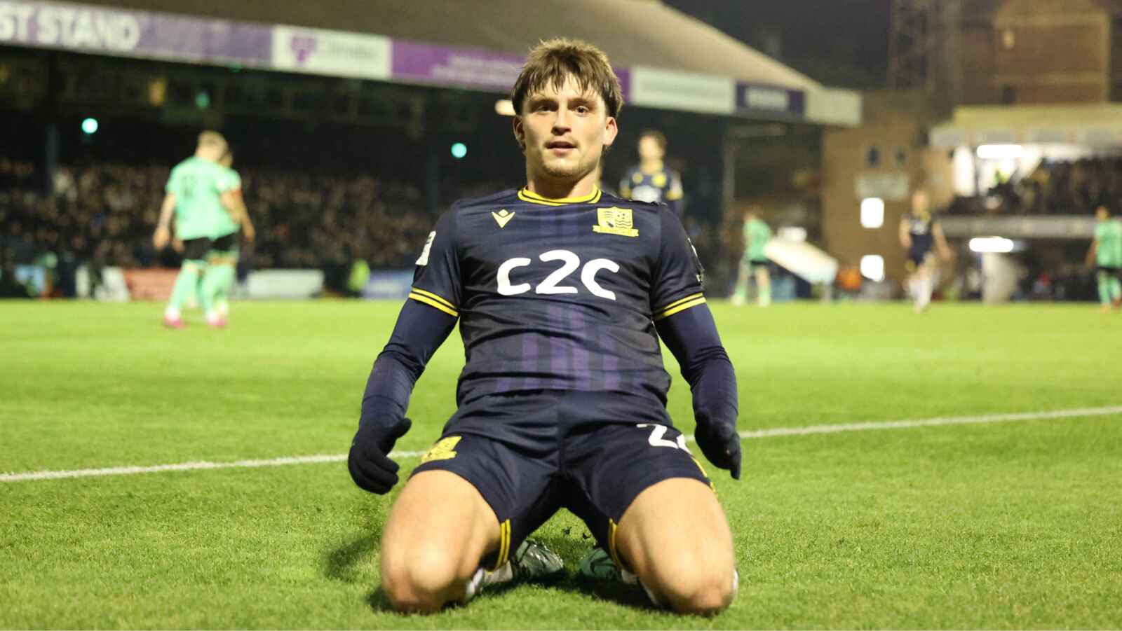 Charley Kendall opens the scoring for Southend United against Eastleigh
