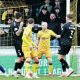 Hiram Boateng’s shot through a crowd levels for York City against Sutton United