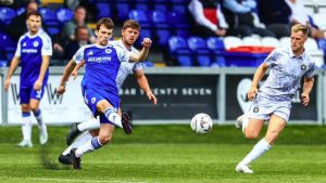 Luke Duffy in action for Macclesfield this season