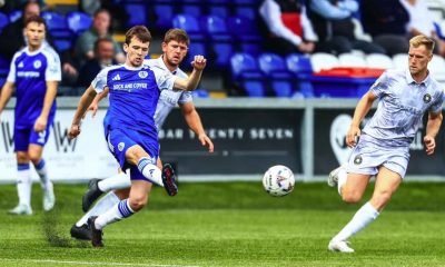 Luke Duffy in action for Macclesfield this season