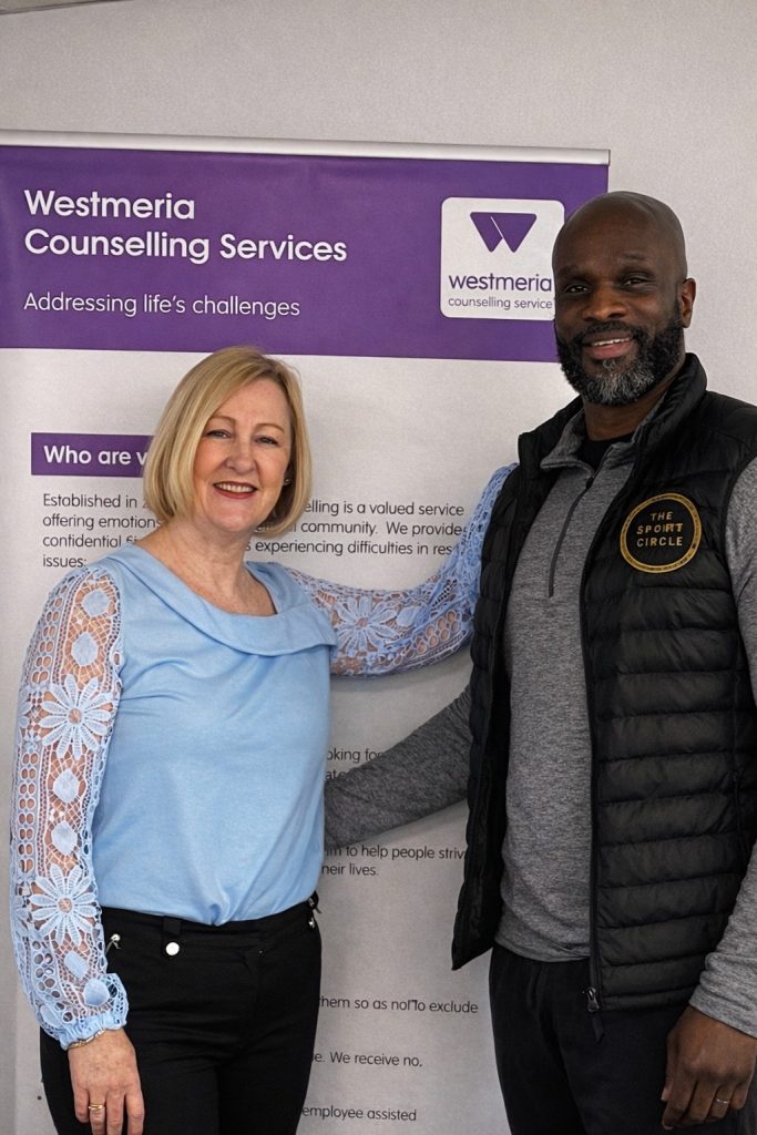 Sue Doughty, founder of Westmeria with Francis Duku CEO of Non-League Day and founder of The Sports Circle