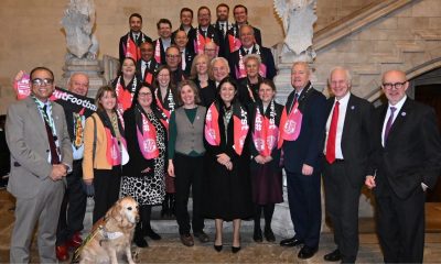MPs from across the political spectrum show their support for the National League’s 3UP campaign at Westminster Hall.