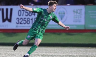 Sixteen-year-old James Potter celebrates scoring the decisive penalty for Marine