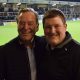 Jeff Stelling with Hartlepool United owner and chairman Landon Smith during Smith’s first visit to the club in January.
