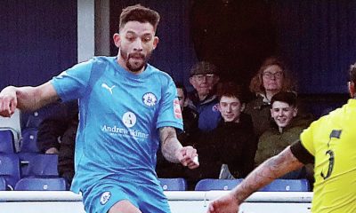Macauley Bonne on his debut for Billericay and inset, Danny Scopes