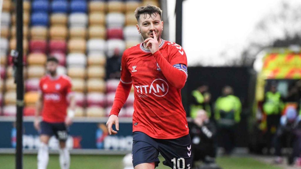 York City’s Ollie Pearce took his goal tally for the season to 28 in the 4-1 win over FC Halifax Town
