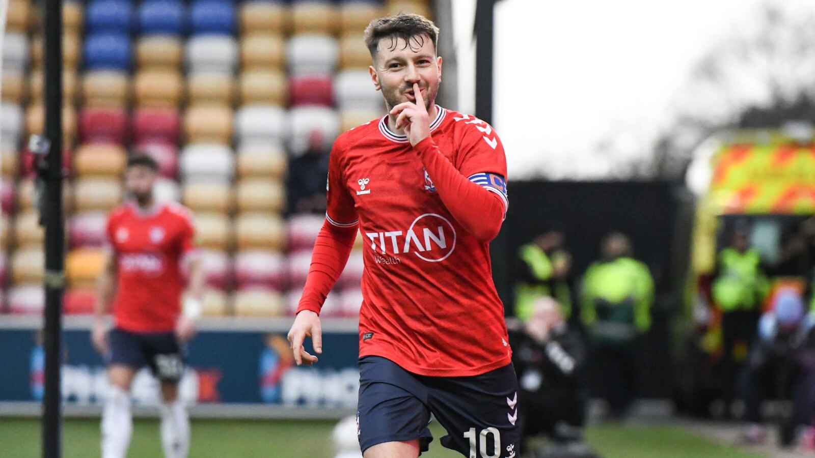 York City’s Ollie Pearce took his goal tally for the season to 28 in the 4-1 win over FC Halifax Town