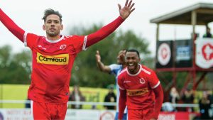 Punjab’s Jack Hopkins scores against Fisher FC