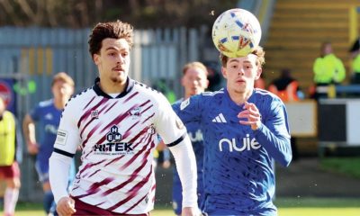 FC Halifax Town’s AJ Warburton shows his turn of speed
