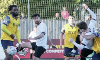 Fin Sinclair-Smith scores against Woking for Marine