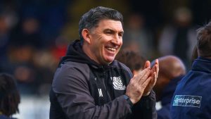 Kevin Maher applauds the Southend United fans