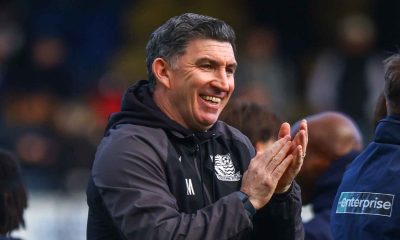 Kevin Maher applauds the Southend United fans
